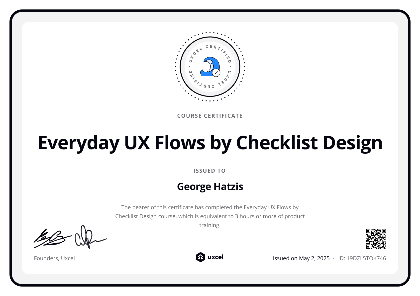 Everyday UX Flows by Checklist Design Certificate